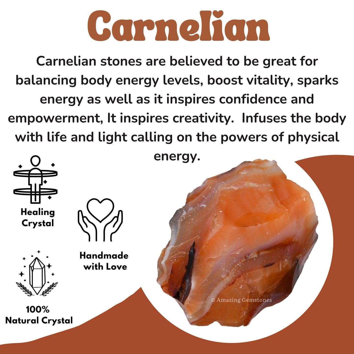 Amazing Gemstone Carnelian Raw Crystals and Healing Stones, Natural Rocks for Tumbling - DIY Raw Stones and Crystals, 2 Pieces