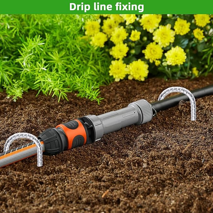 Trampoline Stakes Anchors High Wind 16inx10mm Galvanized U Hook 6pcs Rebar Stakes – Heavy Duty Ground Anchors for Trampoline,Yard & Inflatable,Landscape Metal Stakes for Outdoor Decorations
