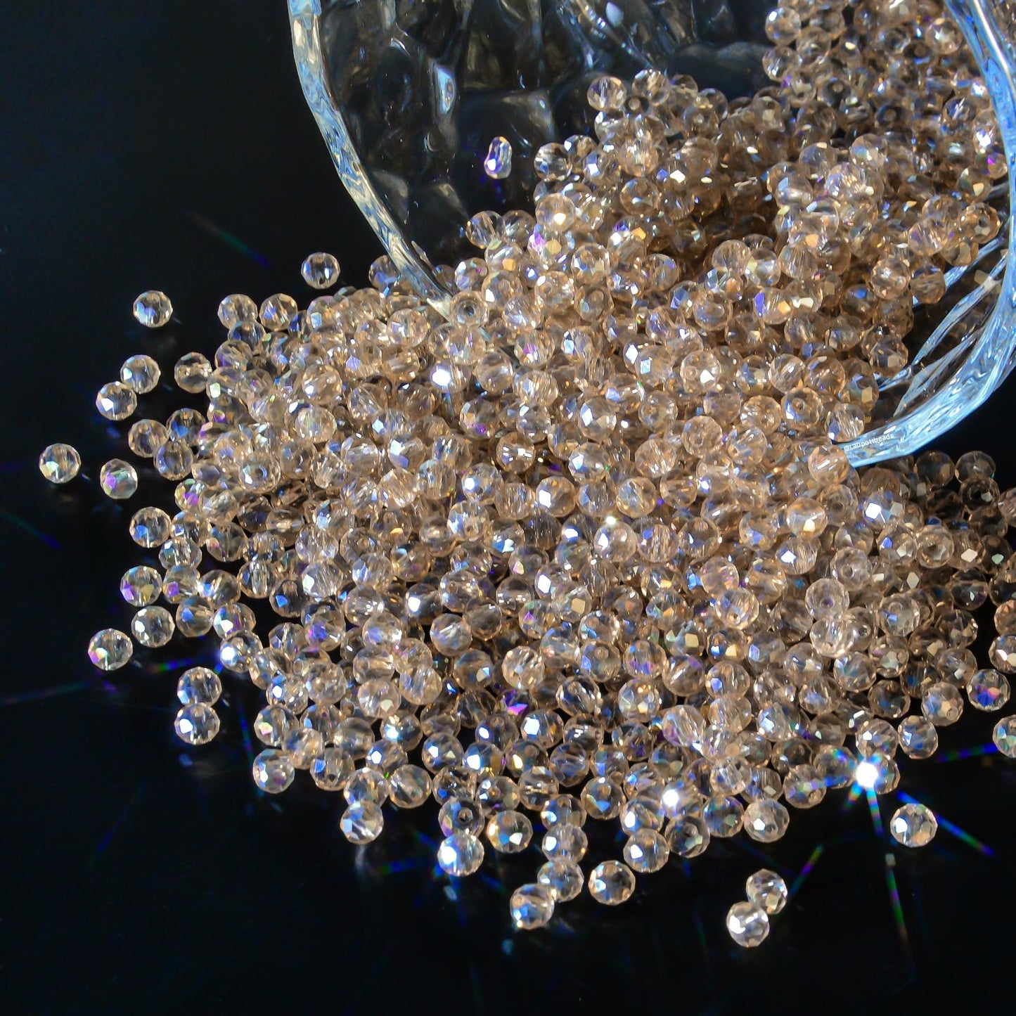 Laopottbeads 1200Pcs 4mm 4 for Jewelry Making Beads for Bracelets Necklace Pendants Making Supplies(Silver Champagne)