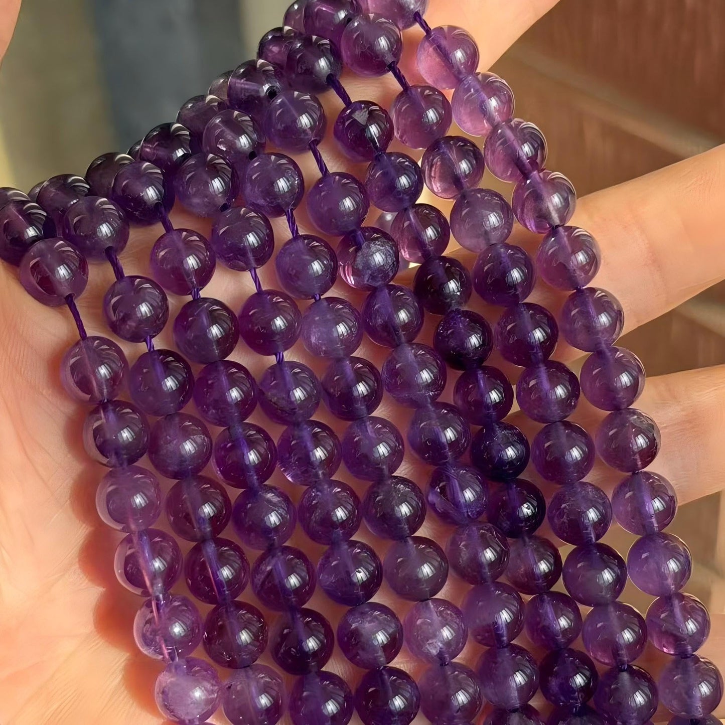 MJDCB 5A Natural South Africa Amethyst Gemstone Round Stone Beads for Jewelry Making DIY Bracelet Necklace (8mm)