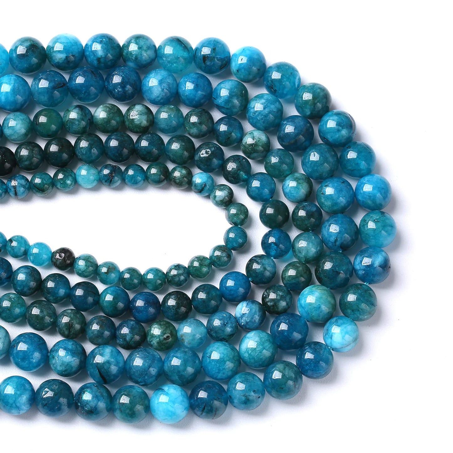 75PCS 10MM Blue Apatite Spacer Loose Beads for Jewelry Making DIY Bracelet Necklace 2 Strands