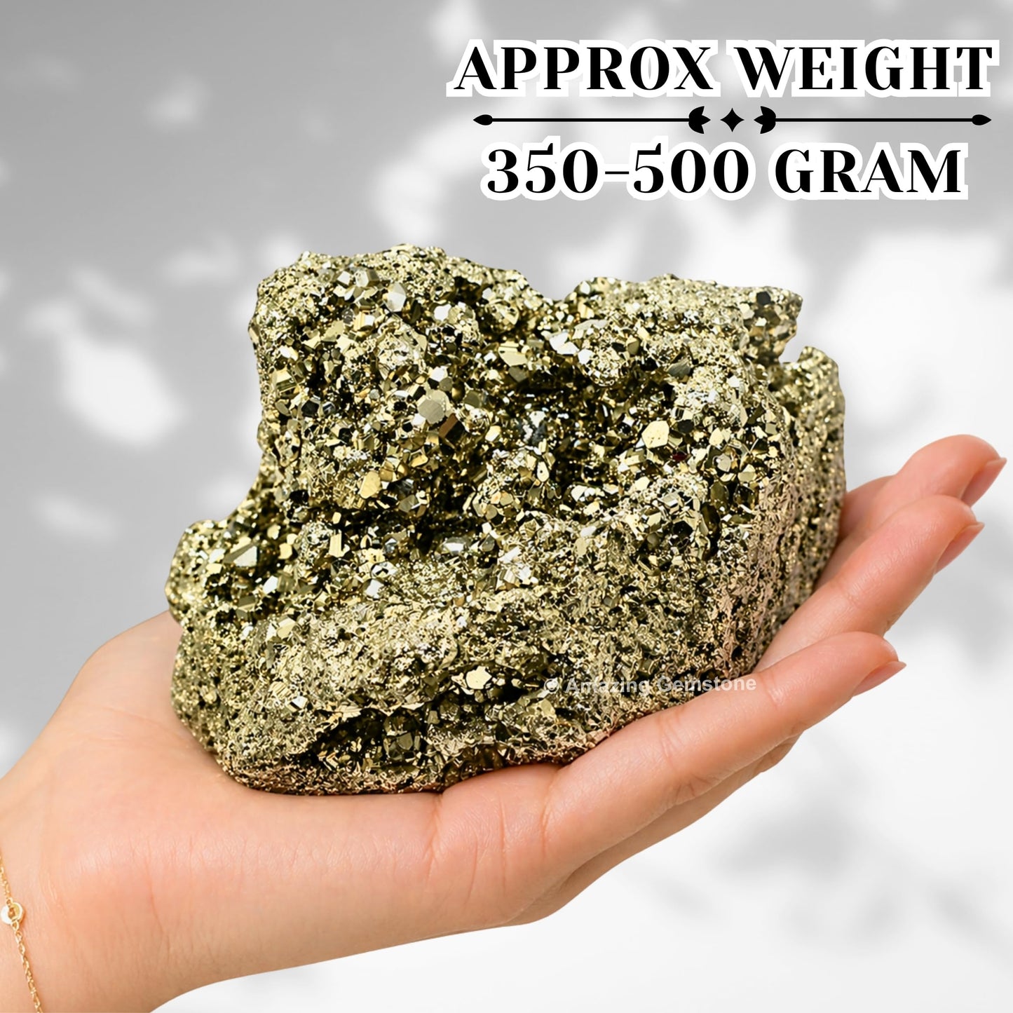 Amazing Gemstone Large Pyrite Crystal Stone Cluster Samples - Extra Large High Energy Natural Iron Pyrite Stone Pirita Piedra Original with Healing Properties (350-500 Gram)