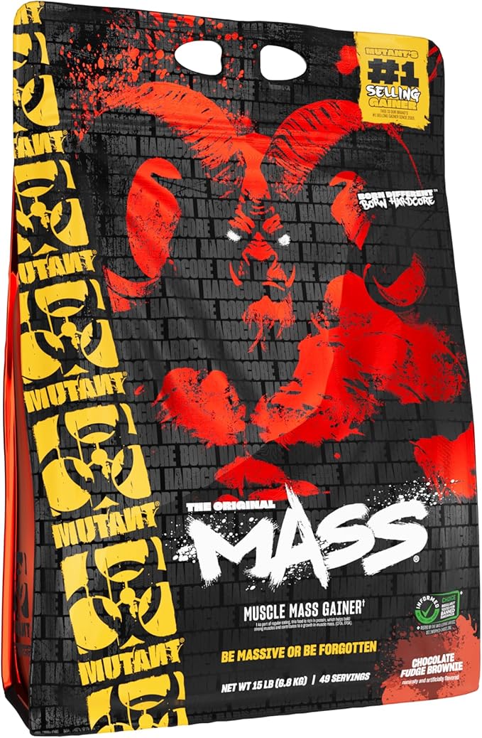 Mutant Mass Weight Gainer Protein Powder ??Build Muscle Size and Strength with 1100 Calories (Chocolate Fudge Brownie, 15 Pound (Pack of 1))