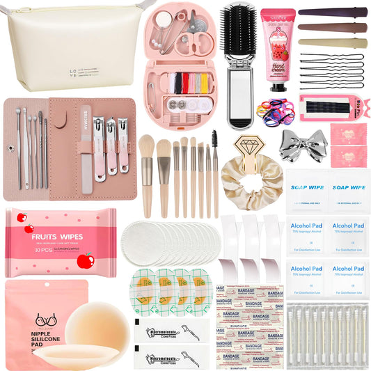Bridal Emergency Kit for Wedding Day, Women's 40+ Essentials Items for Bride with Cosmetic Bag, Must-Haves for Wedding & Daily Travel, All-in-One Survival Set, Perfect Bride Wedding Gift