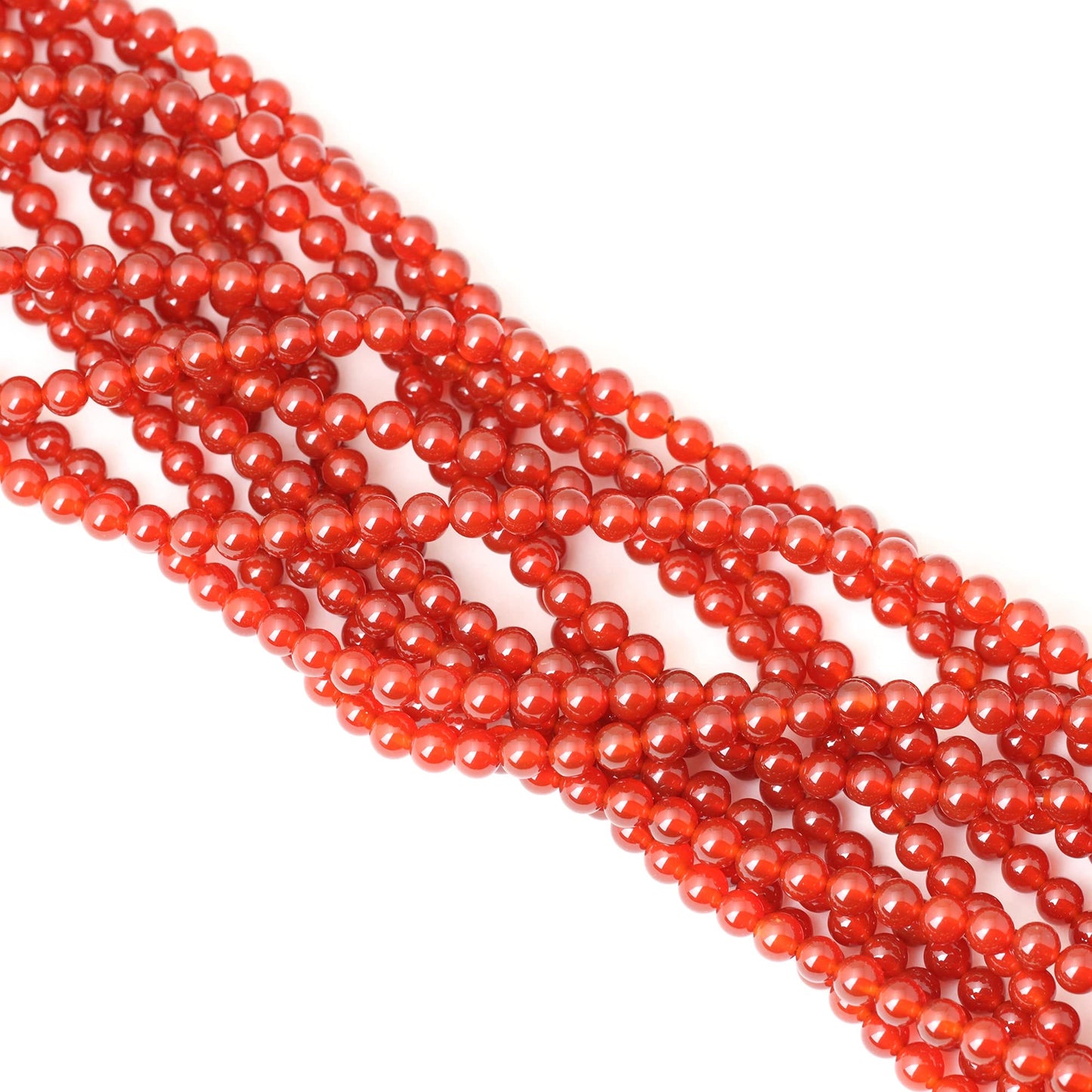 CHEAVIAN 60PCS 6mm Natural Red Agate Gemstone Round Loose Beads for Jewelry Making 1 Strand 15"