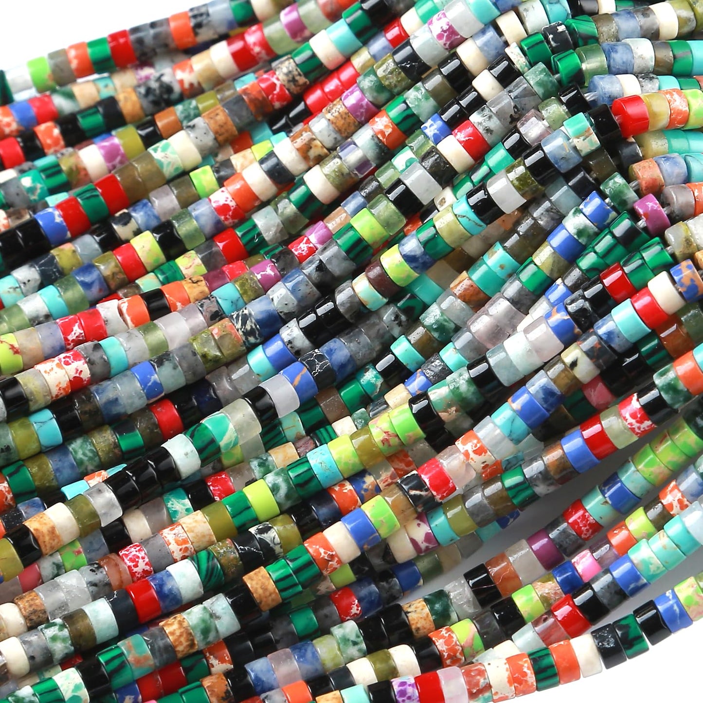 2x4MM 150PCS Colorful Crystal Tube Cylinder Rondelle Abacus Disk Spacer Loose Beads for Jewelry Making