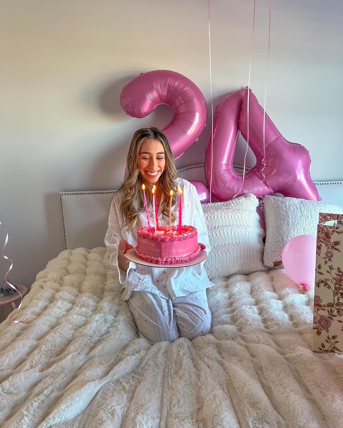 Pink Number 6 Balloon - 40 Inch Giant Foil Balloon for 6th Birthday Party Decorations