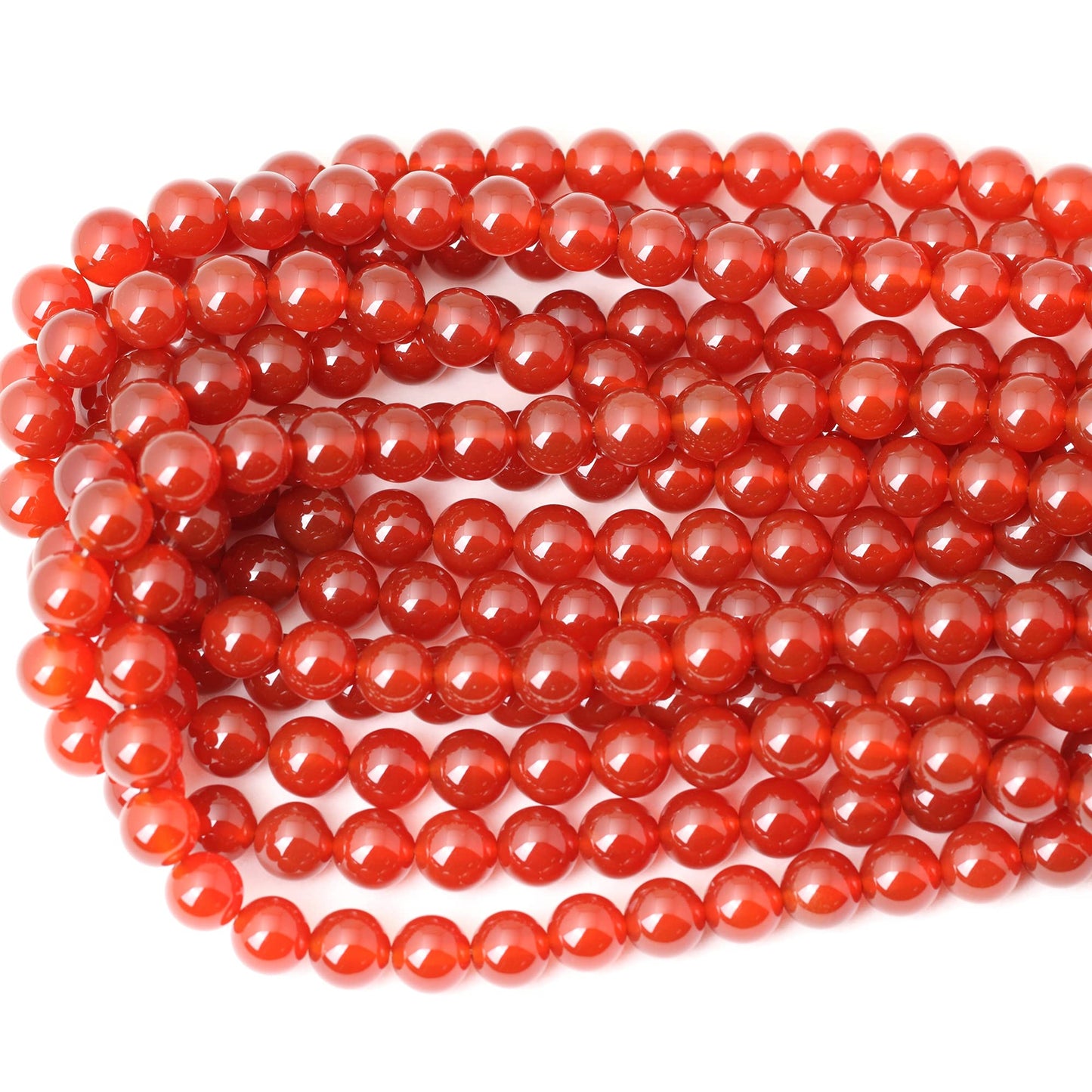 CHEAVIAN 35PCS 10mm Natural Red Agate Gemstone Round Loose Beads for Jewelry Making 1 Strand 15"