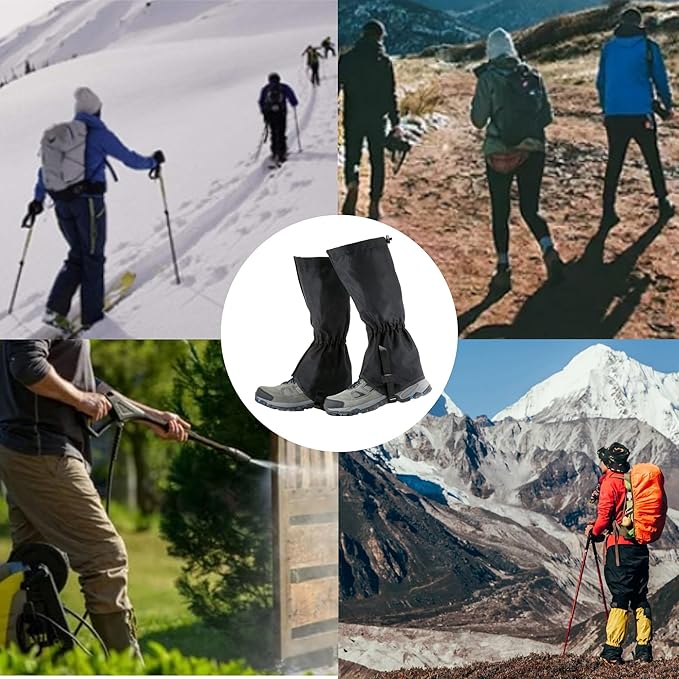 Adjustable Snake Gaiters for Men Women,Snow Boot Guard Gators,Shoe Gaiters,Waterproof Hiking Gaiters for Hunting,Running,Snow,Mountain Climbing,Yard Work