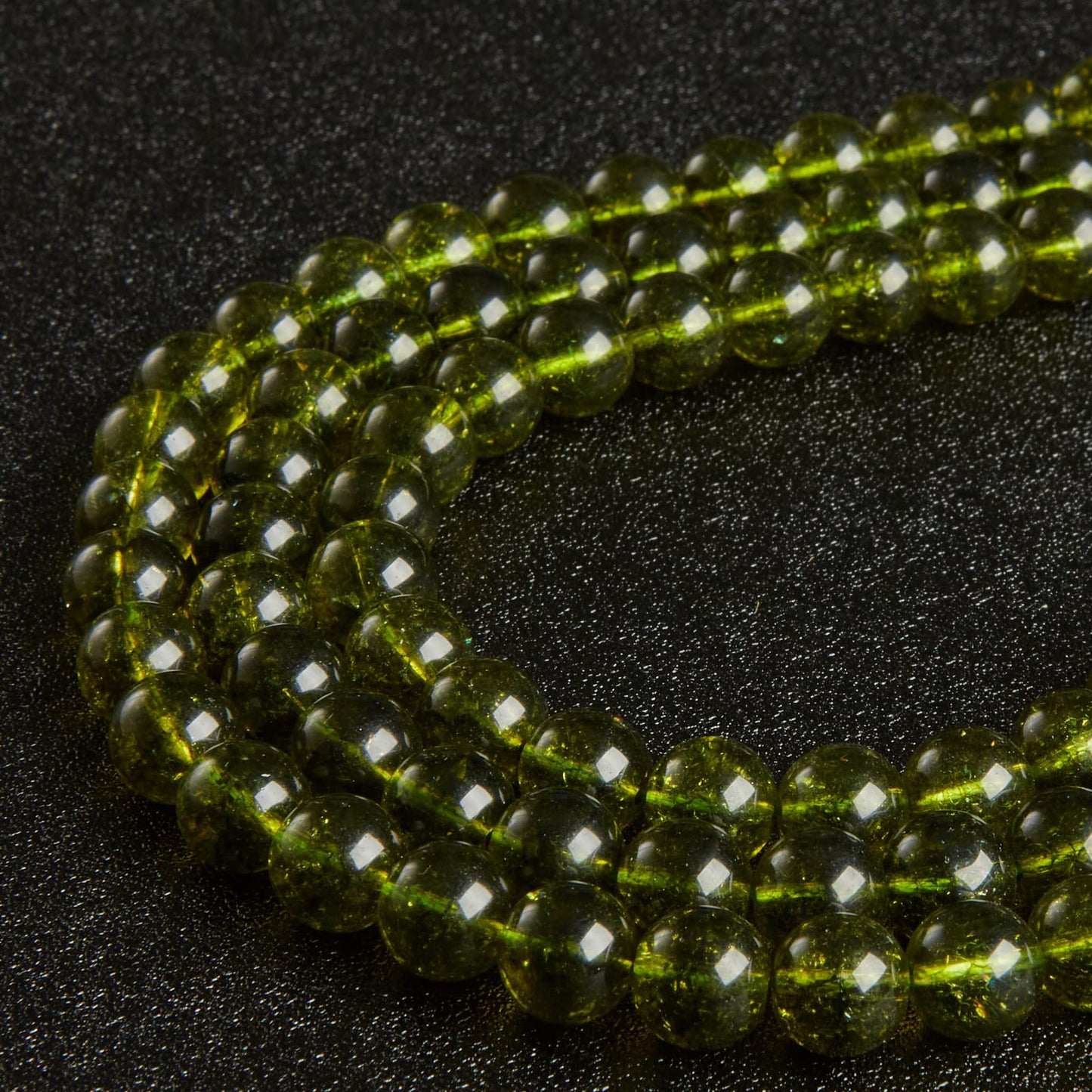 100pcs 10mm Peridot Beads Natural Gemstone Beads Round Loose Beads for Jewelry Making