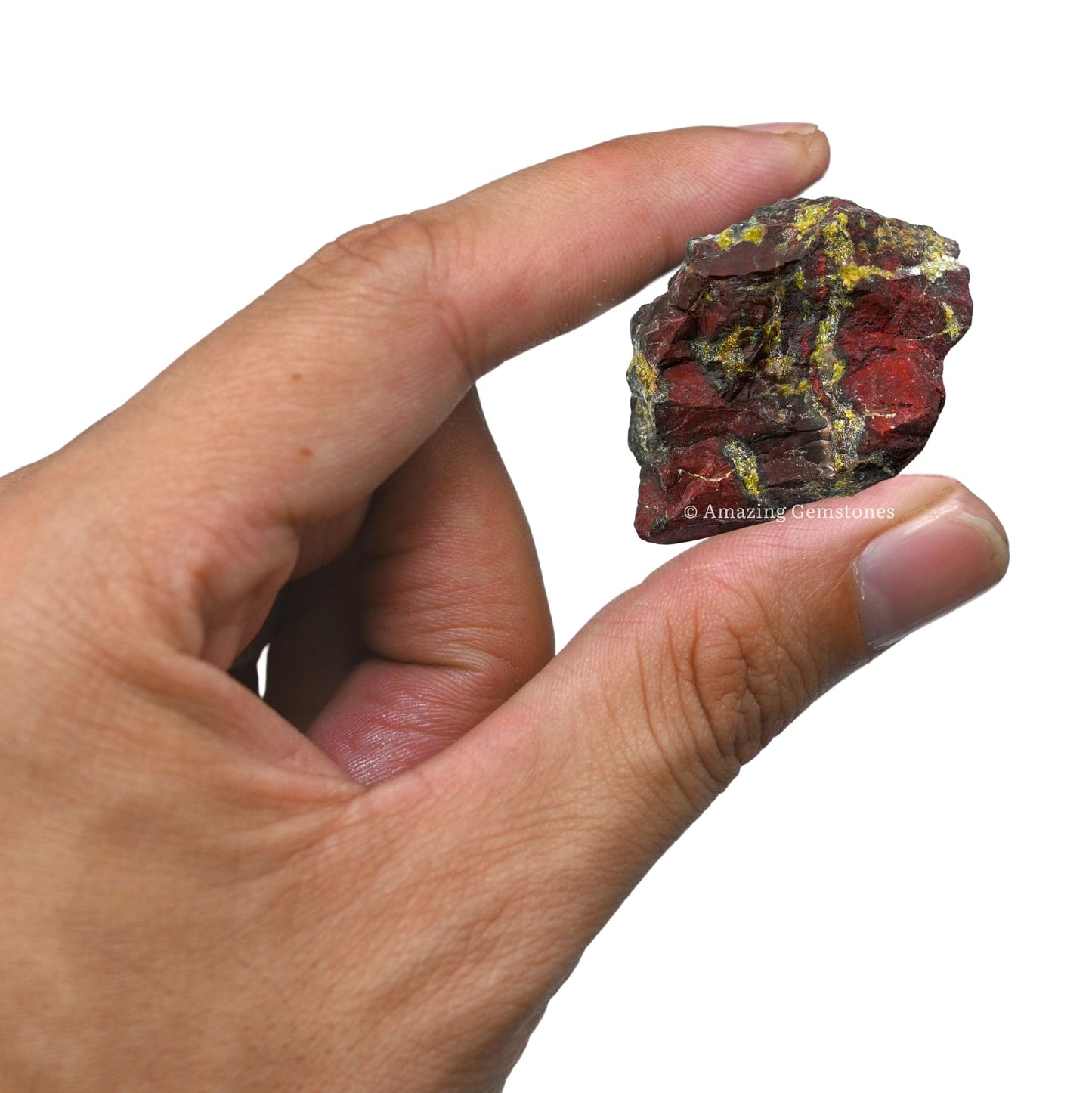 Amazing Gemstone Dragon Bloodstone Raw Crystals and Healing Stones, Natural Rocks for Tumbling - DIY Raw Stones and Crystals, 2 Pieces