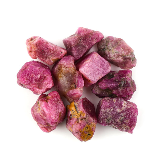 CRYSTALIS 10pcs Natural Ruby Raw Crystals, Loose Gemstone Wholesale Bulk Rough Jewelry Making Supply, Chakra And Healing Raw Stones, Wire Wrapping, DIY, Tumbling, Gem Collection