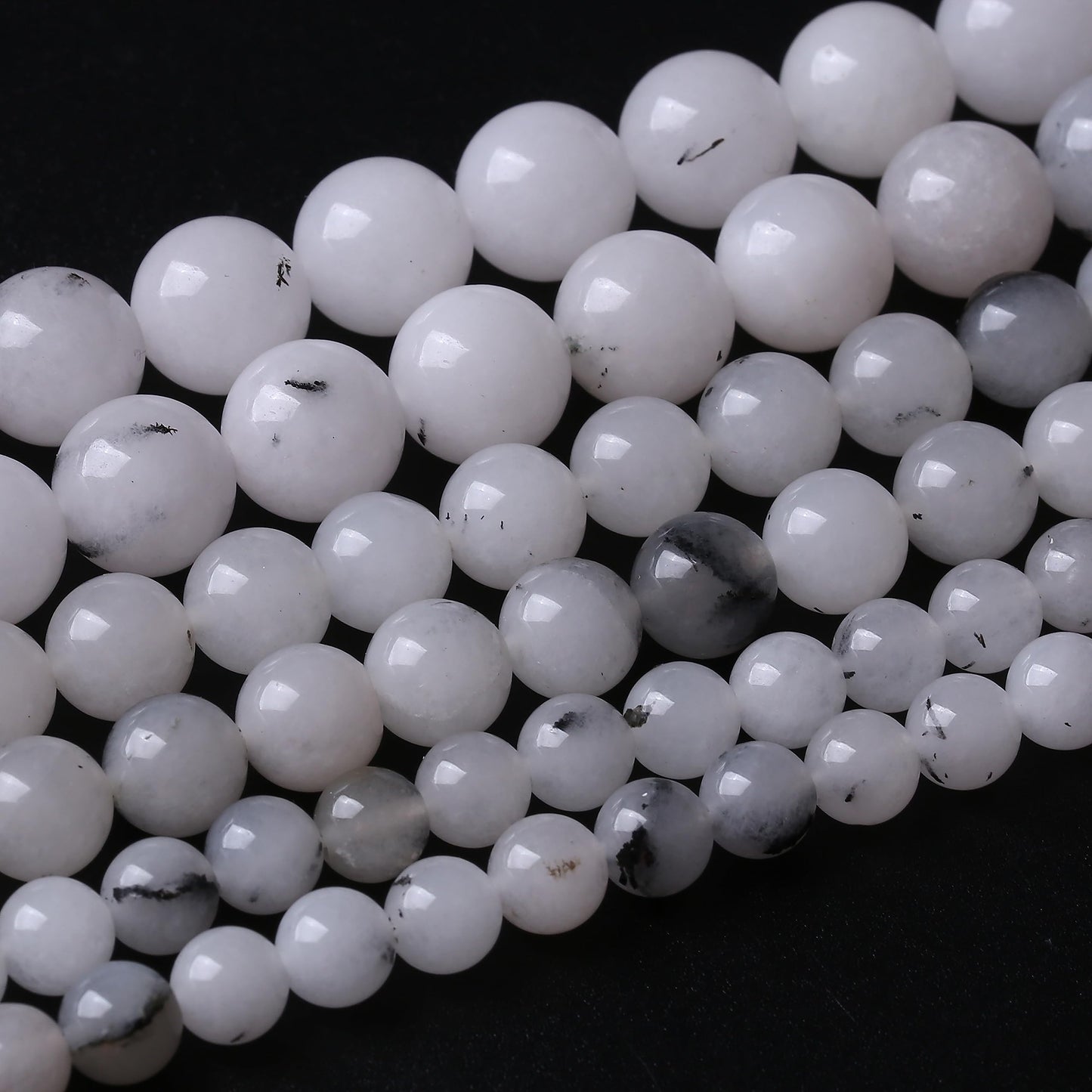 36PCS 10MM Black Rutilated Quartz Stone Beads Energy Healing Beads for DIY Jewelry Bracelet Necklace Making for Jewelry Making 15Inch