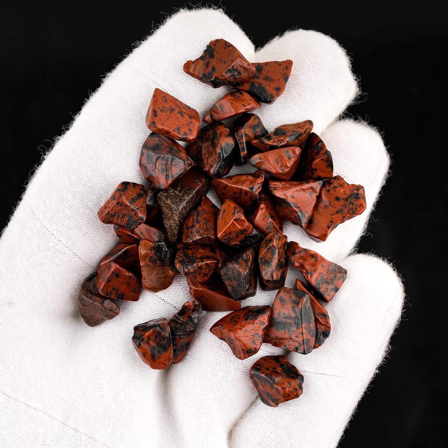 ColouredRocks 100 carats Mahogany Obsidian Crystals, Raw Stones, Rough Gemstones, Jewelry Making Supply, Cabbing, Polishing, Cutting, DIY, Crafts (35+pcs) (10-15mm)