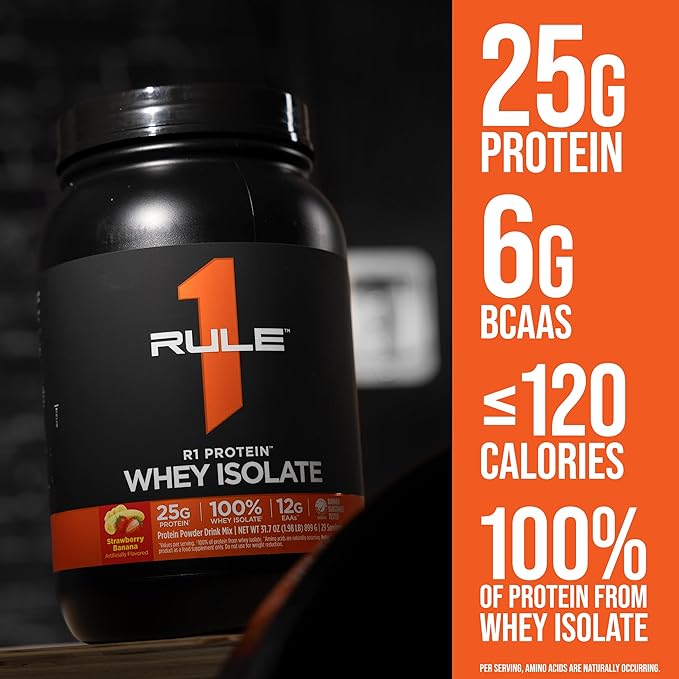 Rule 1 R1 Protein Whey Isolate - with 25g Protein & 6g BCAA Exclusively from Isolated & Hydrolyzed Sources for Workout Recovery (2 Pounds*, Chocolate Peanut Butter)