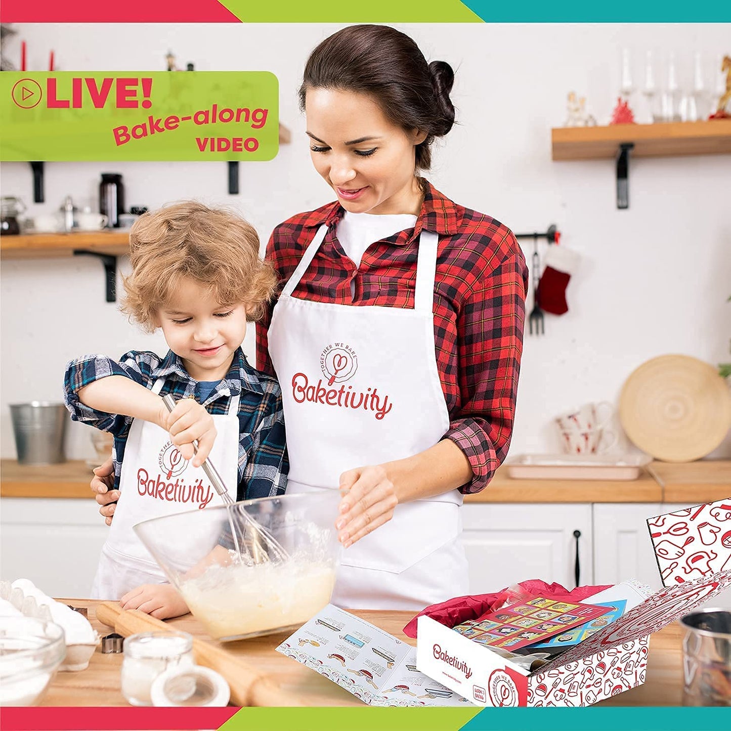 Baketivity Kids Baking Set, Meal Cooking Party Supply Kit for Teens, Real Fun Little Junior Chef Essential Kitchen Lessons, Includes Pre-Measured Ingredients (Baketivity Kit, Smores)