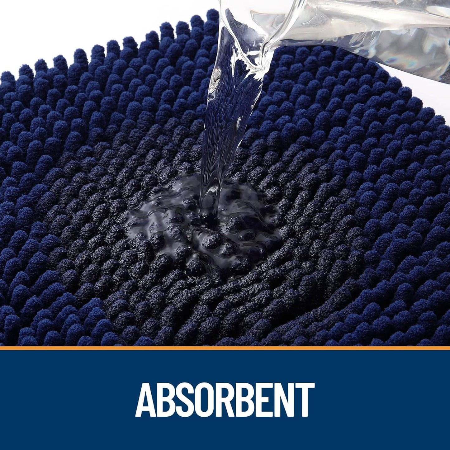 OLANLY Dog Door Mat - Absorbent Non-Slip Washable Doormat for Muddy Paws | 44x24 Navy Blue