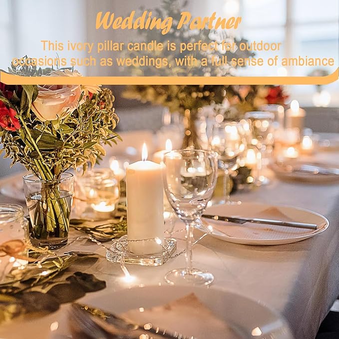 36 Pcs Ivory Pillar Candles Bulk Set，Hurricane Candlesï¼? Different Lengths (12 Each)，Dripless Unscented Smokeless，Gives You a Better Atmosphere When Organizing Wedding or Event Party.