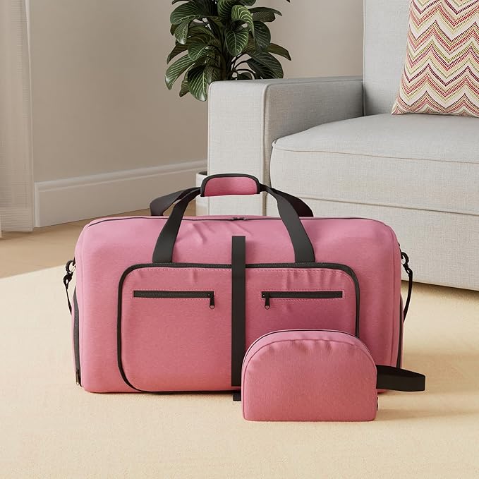 Felipe Varela Duffle Bag with Shoes Compartment and Adjustable Strap,Foldable Travel Duffel Bags for Men Women,Waterproof Duffel Bags