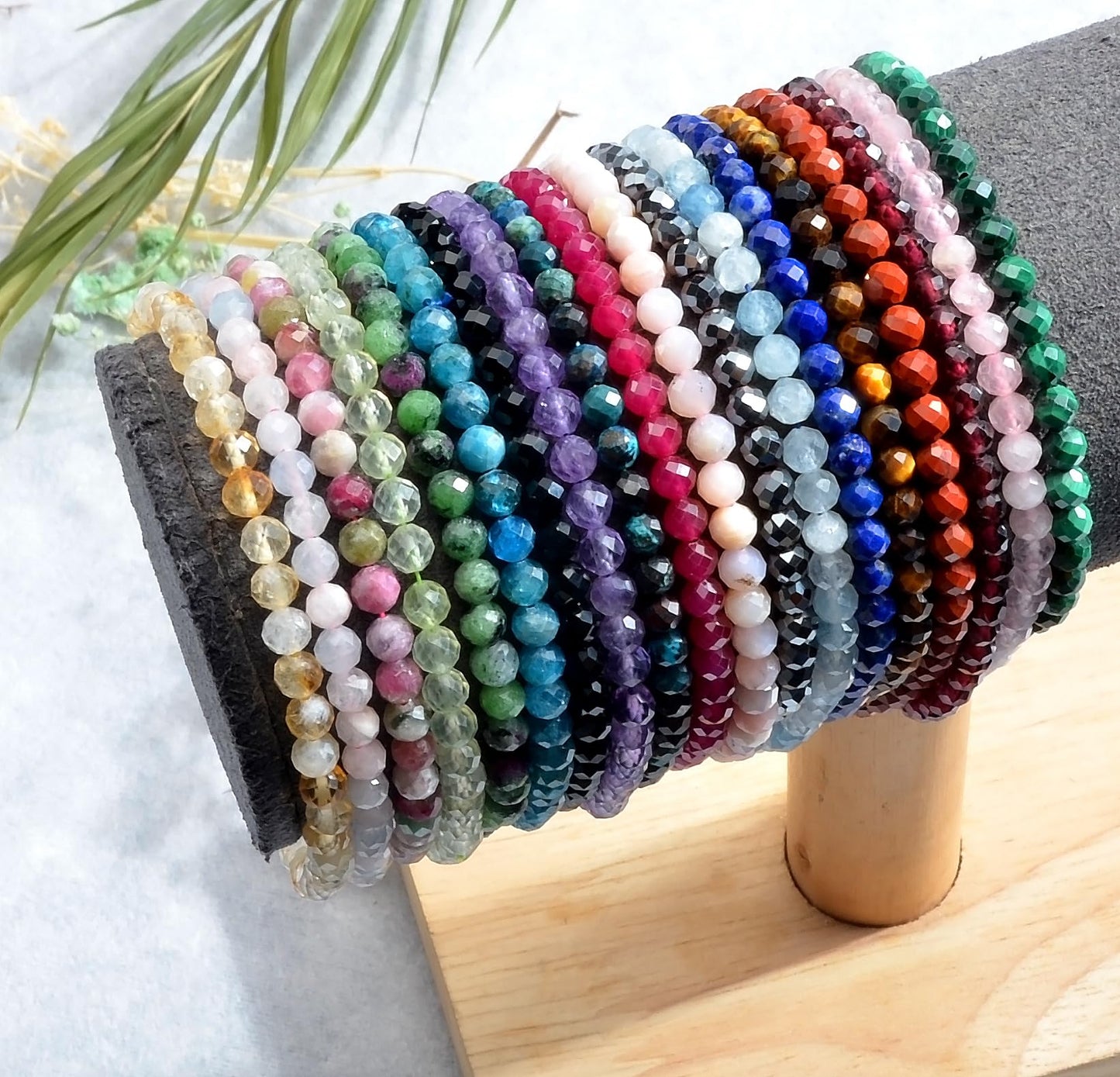 MASSIVE BEADS Natural Genuine Gemstone Beads Healing Crystal Chakra Reiki Jewelry Faceted Round Beads Bracelets (Turquoise, 3mm)
