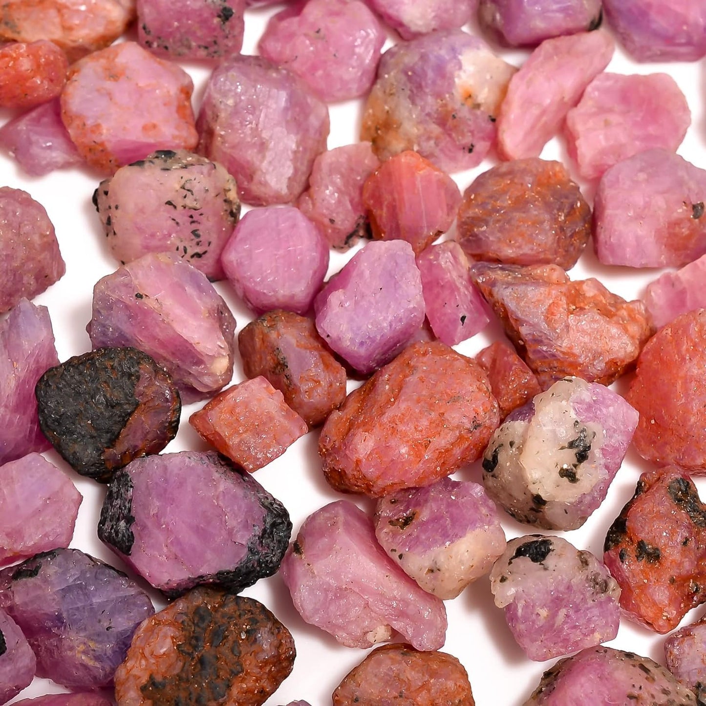 GEMKORA 100 carats Raw Pink Sapphire Crystals, Wholesale Lot, Natural Gemstone, Rough Crystals, Rock Stones, Jewelry Making Supplies, DIY & Crafts, September Birthstone, 8 to 10pcs