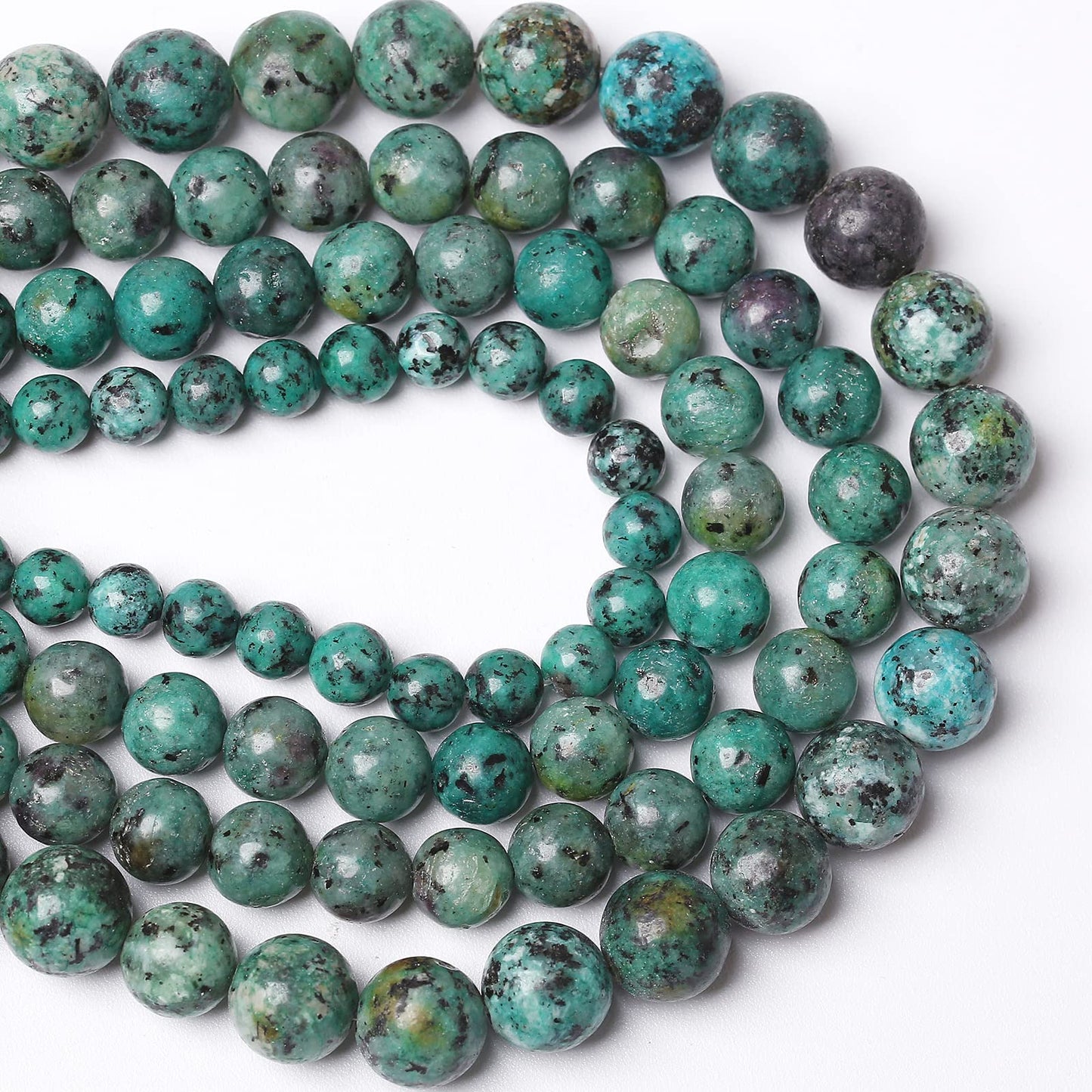 10MM 38PCS Natural Stone African Turquoise Loose Beads for Jewelry Making DIY Bracelet