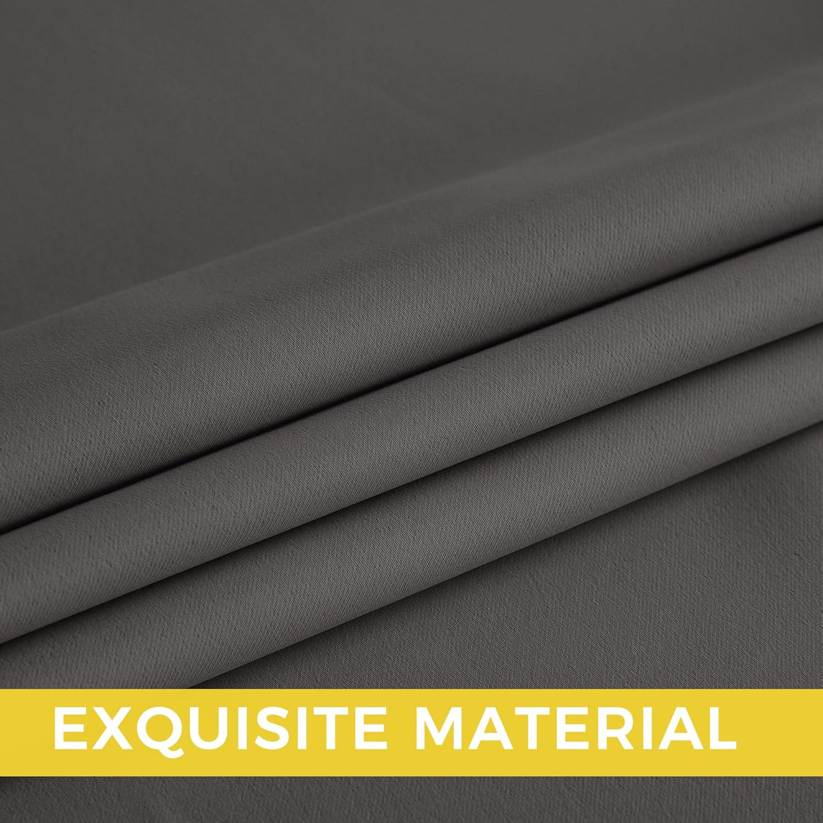 NICETOWN Room Darkening Curtains - Grey Drapery Panels, 2-Pack | W52 x L84 for Ultimate Light Control
