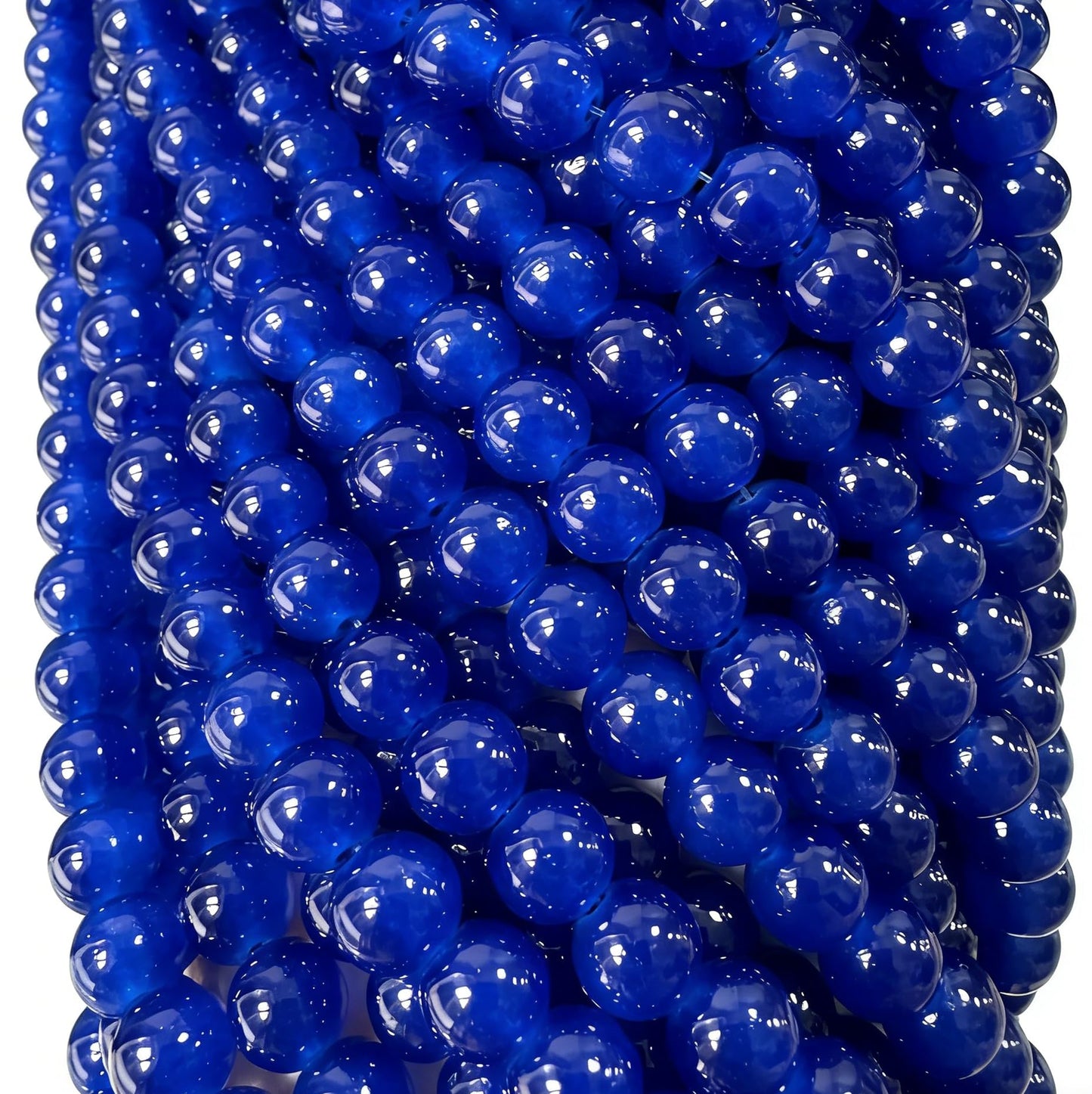 200PCS Glass Beads 8mm Glass Beads for Bracelets Necklaces Jewelry Making DIY Crafts (Dark Blue)