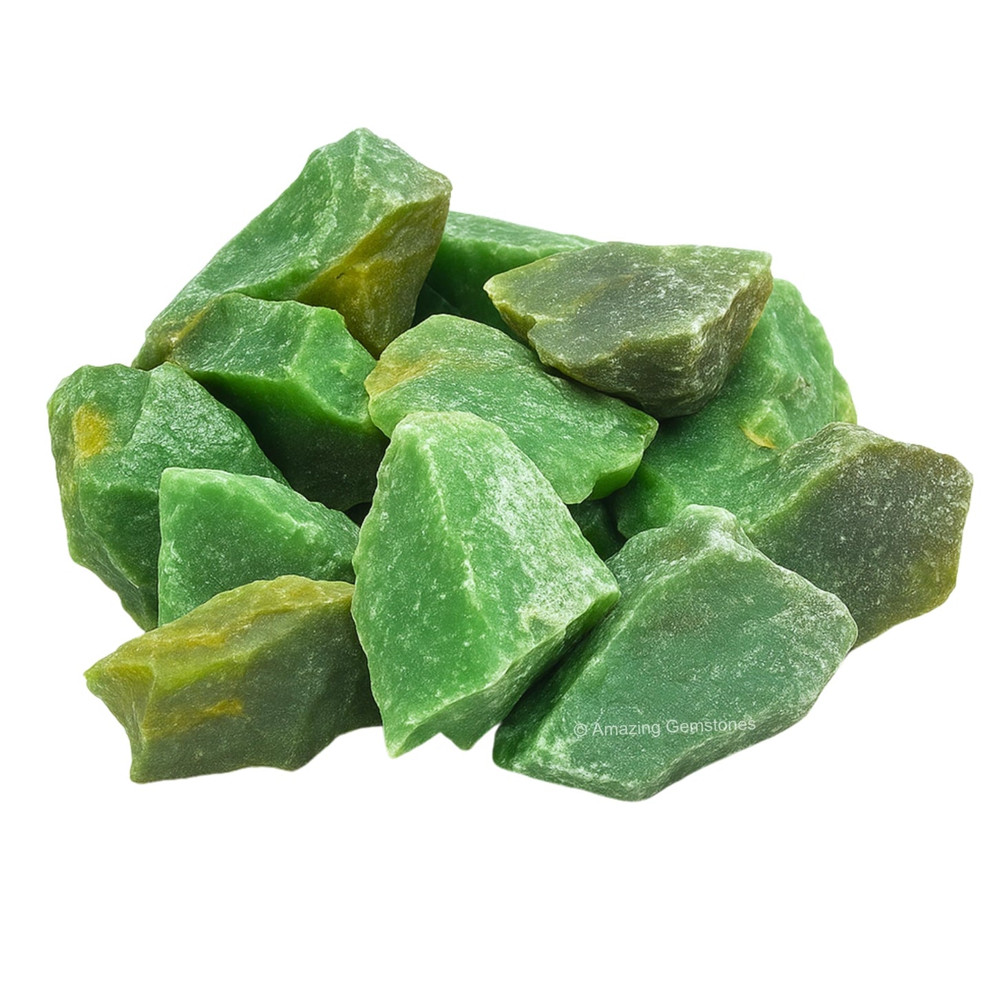 Amazing Gemstone Green Aventurine Raw Crystals and Healing Stones, Natural Rocks for Tumbling - DIY Raw Stones and Crystals, 2 Pieces