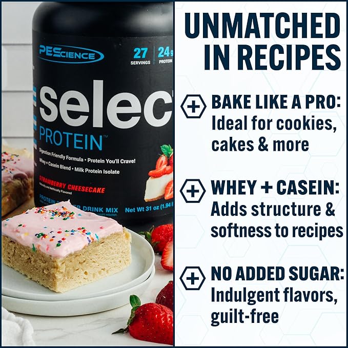 PEScience Select Protein Powder, Whey and Casein Blend, Clean Protein Powder for Women and Men, Low Calorie, Low Carb, Keto Friendly, Gluten Free - Frosted Sugar Cookie - 55 Servings