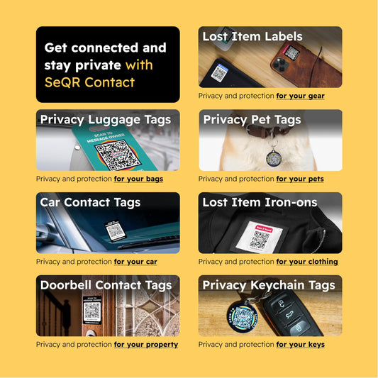 Smart Luggage Tags 2-Pack | Privacy QR Code Tag Keeps Personal info Private | Customizable Travel Suitcase Tags for Women Men | Use with GPS Bag Locator Tracking Tags, Air Tag for Android or iOS