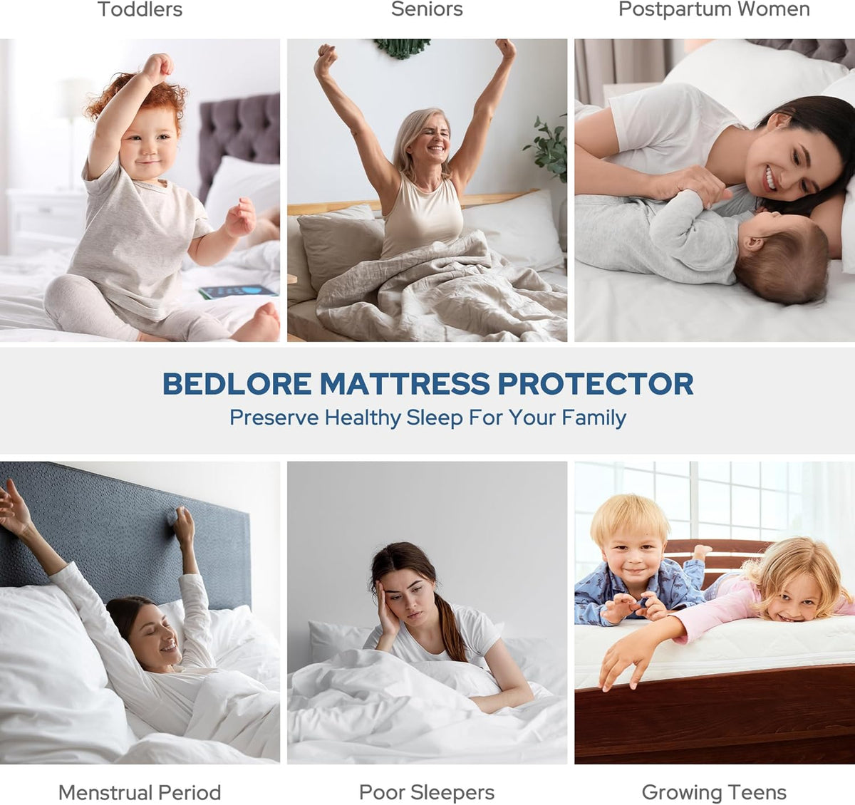 BEDLORE Waterproof Mattress Protector - Soft, Breathable Twin Size Pad for Deep Pocket Beds (Black)