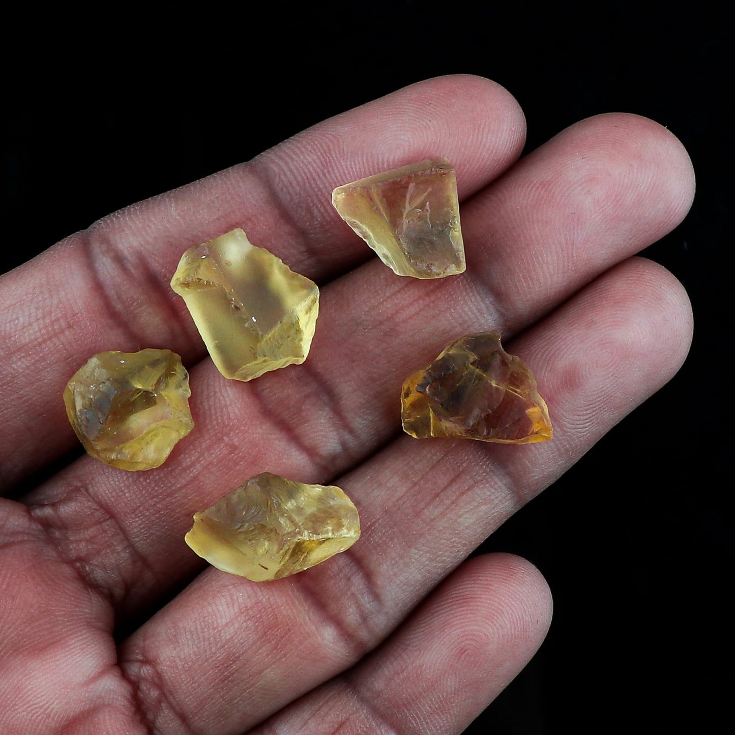 CRYSTALINES 5pcs, Wholesale Natural Raw Beer Quartz Gemstone, Bulk Rough Stone, Loose Supplies DIY Crafts-Jewelry Making, Assorted Raw Gems, Healing Crystals, Decoration, Gem Collection