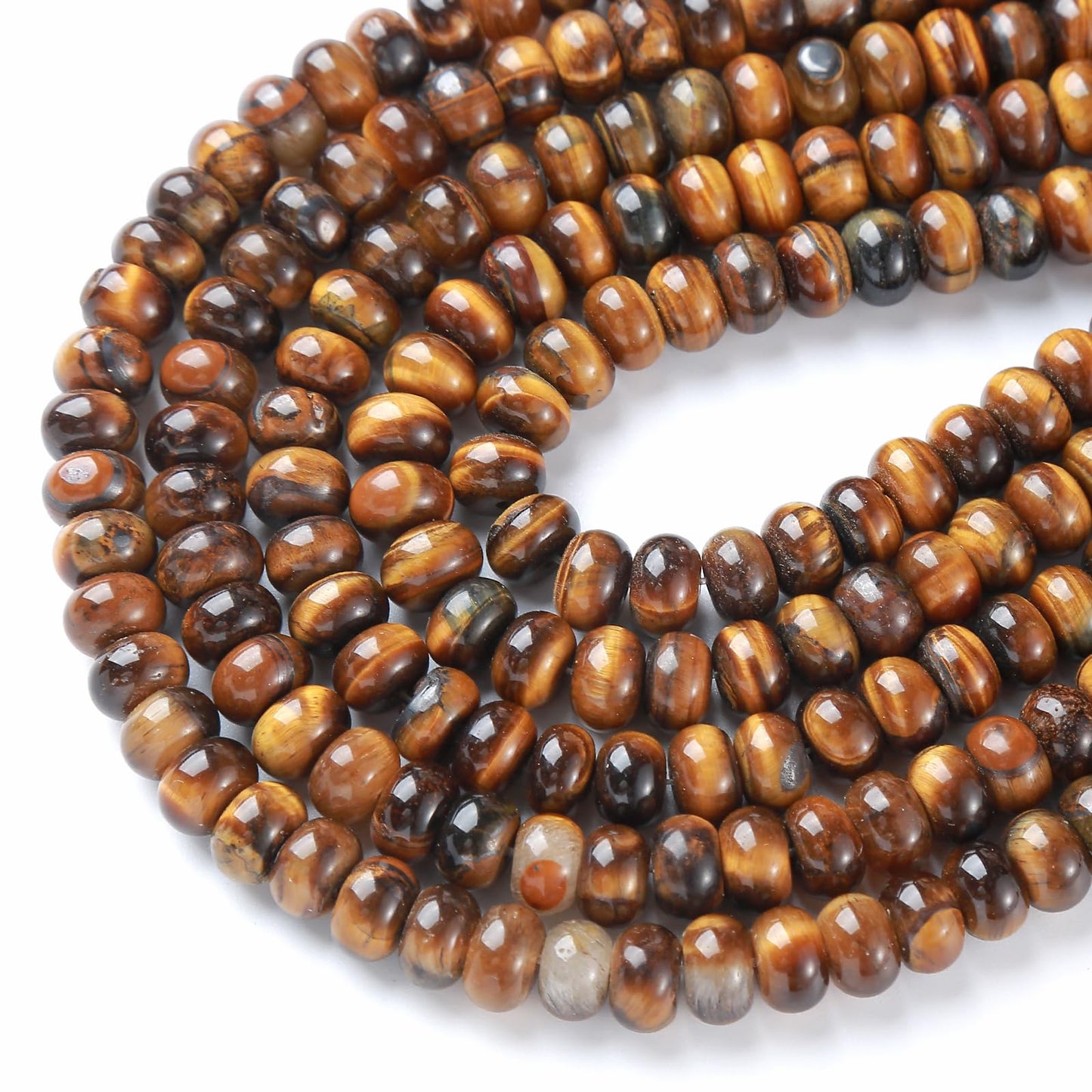 5x8MM 72PCS Yellow Tiger Eye Tube Rondelle Abacus Disk Spacer Loose Beads for Jewelry Making