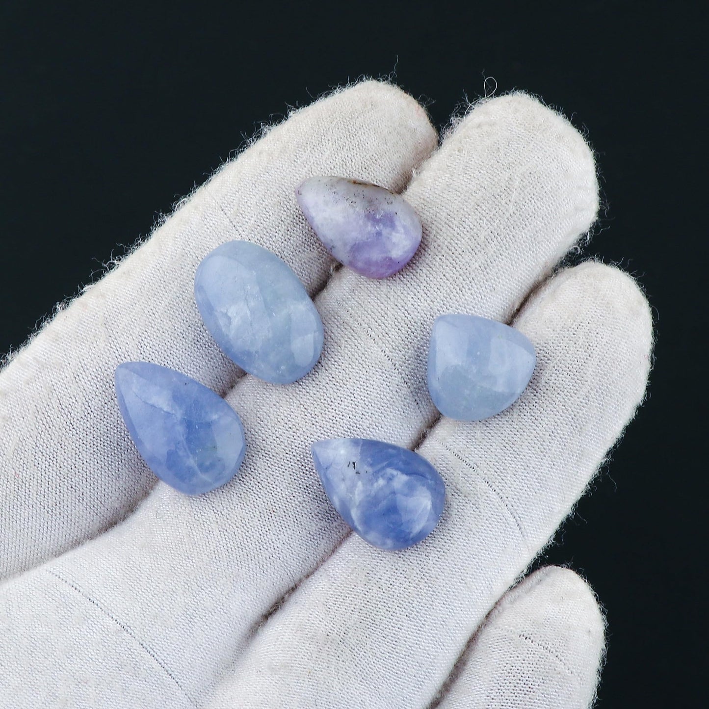 CRYSTALIS 5pcs Natural Purple Hackmanite, UV Reactive, Loose Gemstone, Wholesale Bulk Cabochons, Jewelry Making Supply, Chakra Healing Polished Stones, Wire Wrapping, DIY, Gem Collection, 10-15mm
