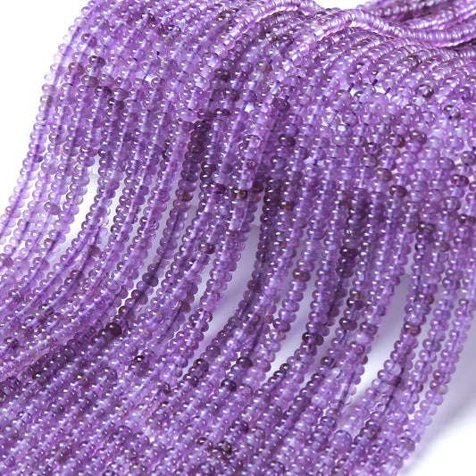 2x4MM 150PCS Amethyst Crystal Tube Rondelle Abacus Disk Natural Stone Spacer Loose Beads for Jewelry Making Bracelet DIY Accessories