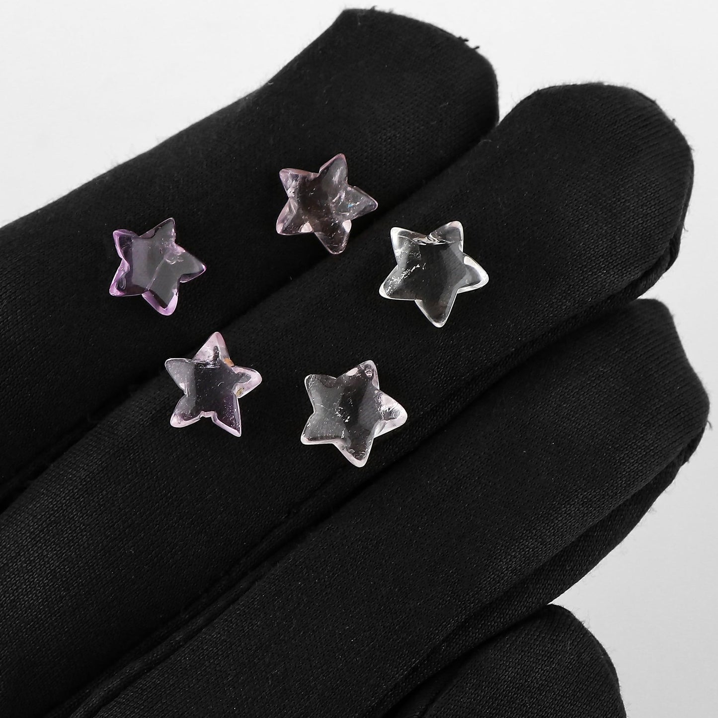 CRYSTALINES 5pcs, Wholesale Natural Amethyst Gemstones, Bulk Star Shape Stones, Assorted Loose Supply, DIY Craft-Jewelry Making, Chakra Healing Crystals, Gem Collection, 8-10mm