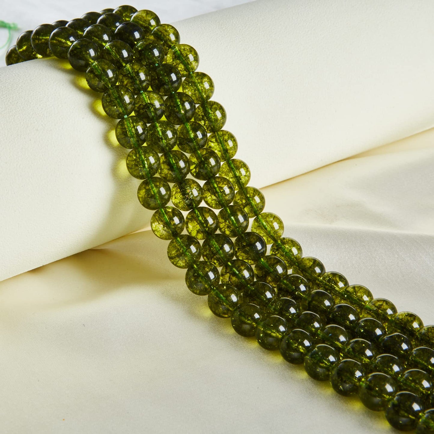 100pcs 10mm Peridot Beads Natural Gemstone Beads Round Loose Beads for Jewelry Making