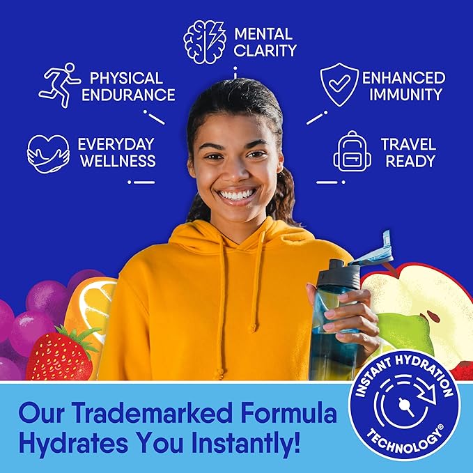 GoHydrate Instant Hydration Powder Packets - Low Sodium Electrolytes Drink Mix - Natural Hydration Support, Sugar Free Electrolyte Flavored Powder Drink with Vitamin D, 30 Packs, Strawberry Lemonade