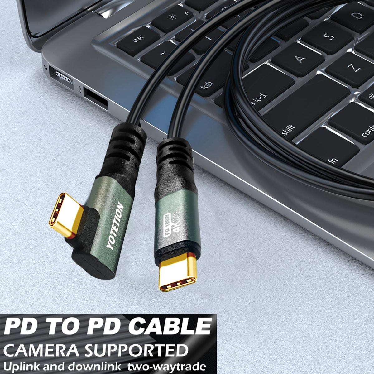 YOTETION 20FT,100W 4K60HZ GEN2x2(Data usb3.1),Type USB3.2/ USB4.0 15-16-17 USB C to C Cable USB Type C C Video Output