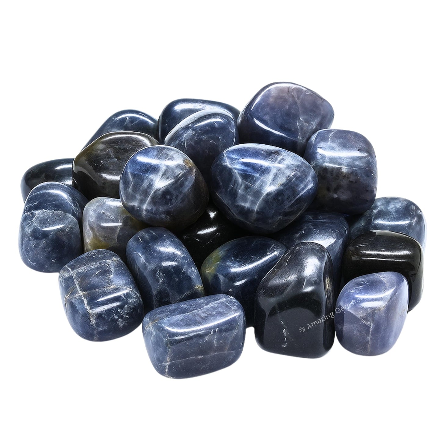 Amazing Gemstone Iolite Crystals and Healing Stones Tumbled - 1 oz Iolite Stone Gem Stones, Natural Healing Stones for Energy Balance, Stress Relief - Premium Polished Gems Rocks for Meditation