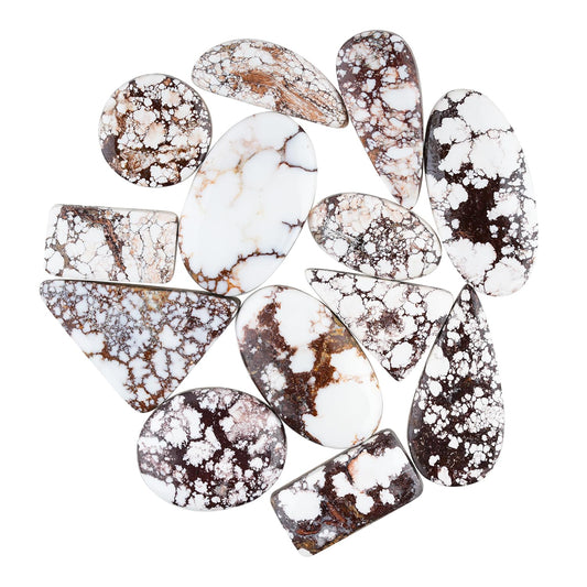 GemSymphony Natural Wild Horse Jasper Gemstone Cabochon Pack of 3 Mixed Shapes – Polished Crystal Stones for Jewelry Making Supply, Healing, Reiki & DIY Crafts, Natural Gem Cab Set for Wire Wrapping (15-20 mm)