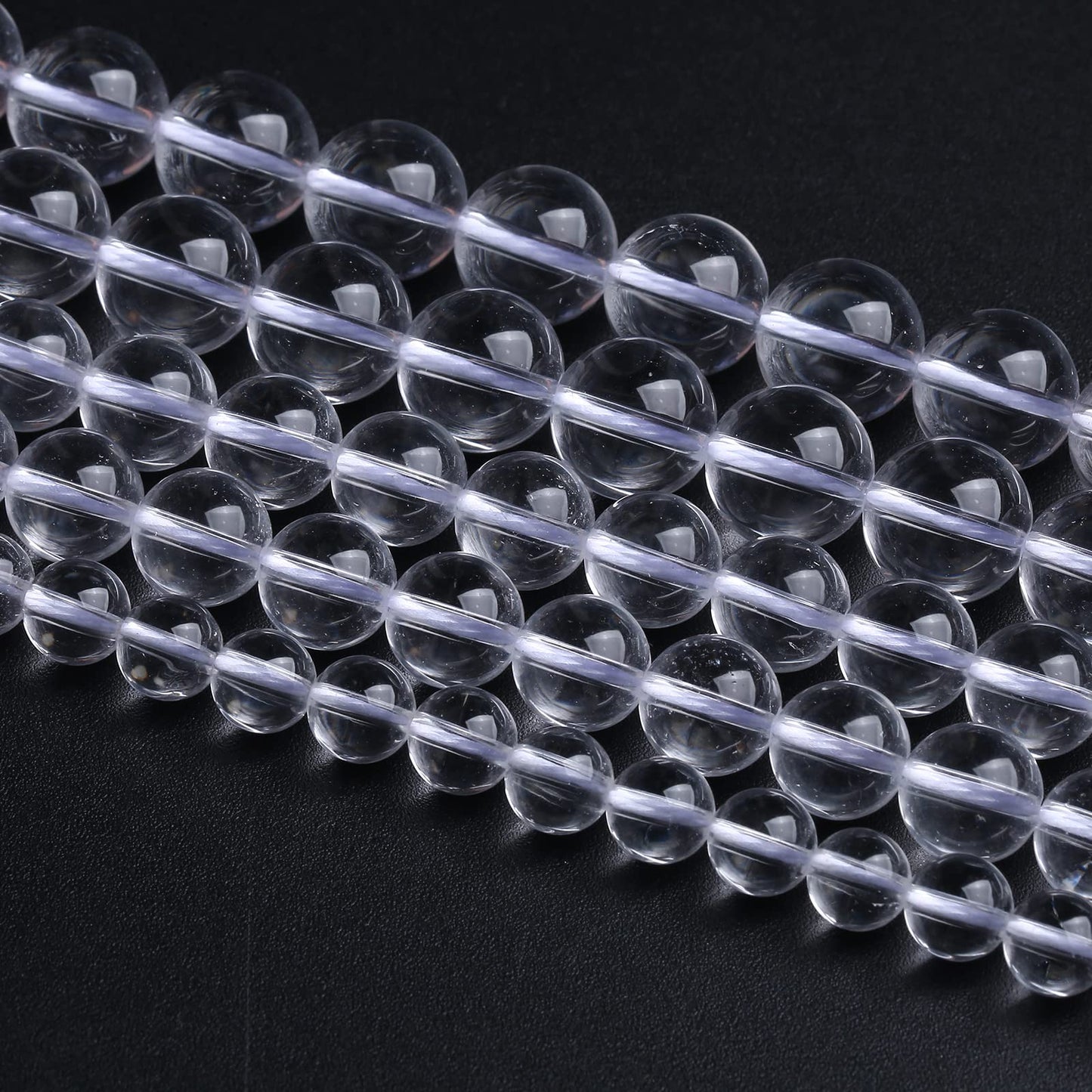 8MM 45PCS Natural Clear White Crystal Quartz Gemstone 3A Grade Round Loose Beads for Jewelry Making DIY Bracelet 1 Strand 15''