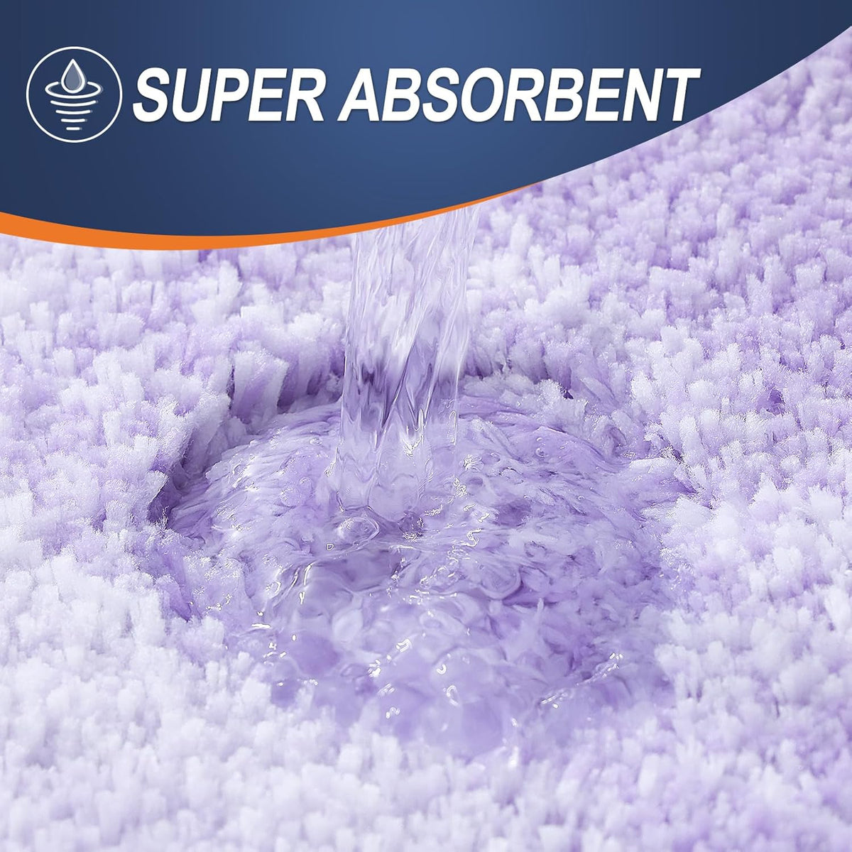 OLANLY Luxury U-Shaped Toilet Rugs - Extra Soft, Absorbent Microfiber Bath Mat | 24x20, Light Purple