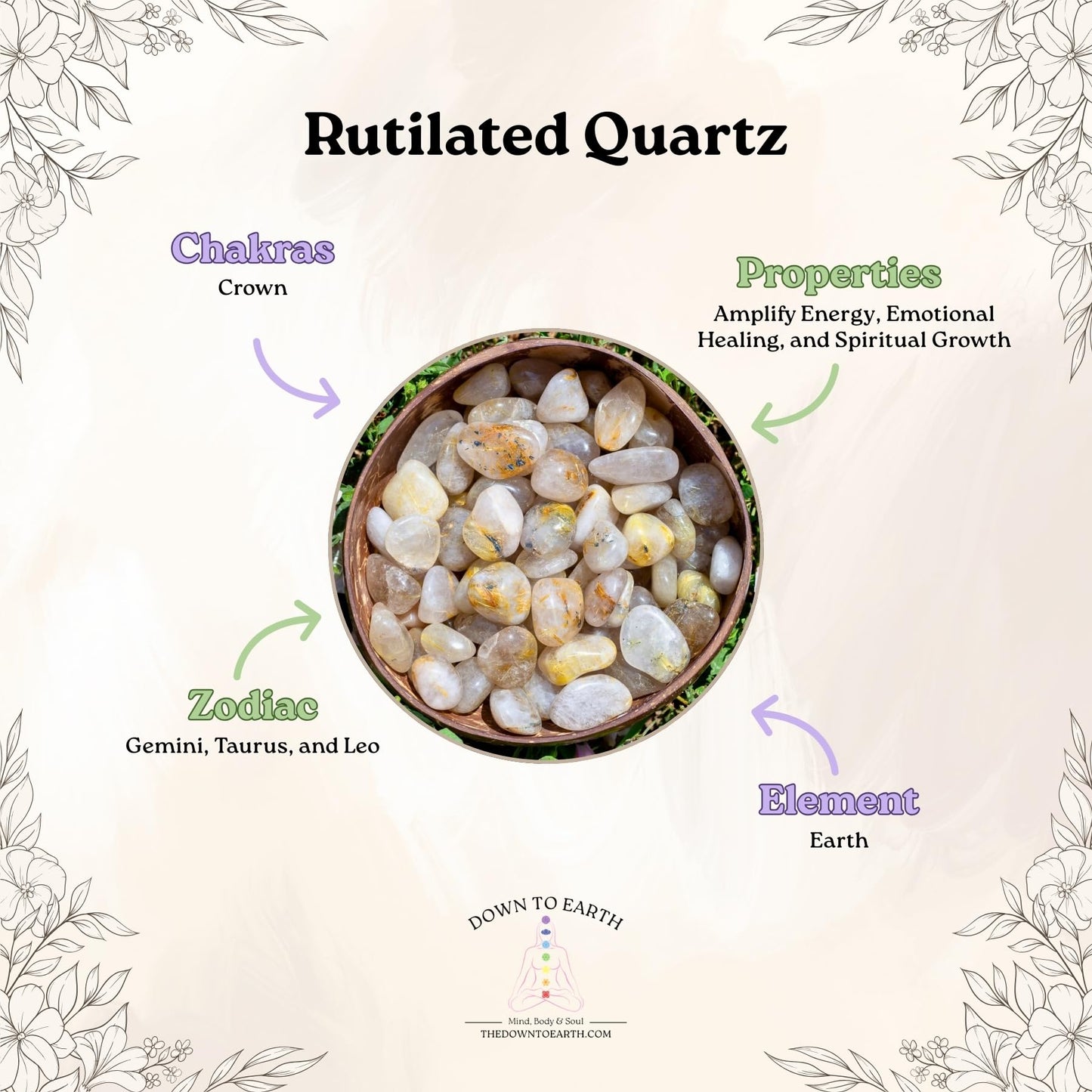Rutilated Quartz Natural Gemstone Bracelets, Chakra Crystal Healing Chip Stretch Bracelets, Gemstone Polished Irregular Crystals, Crystal Irregular Chips Beads Stretch Bracelets (Rutilated Quartz)
