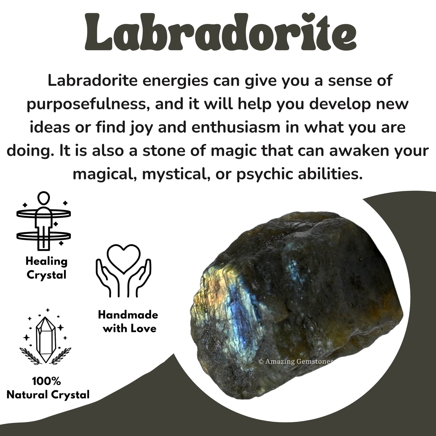 Amazing Gemstone Labradorite Raw Crystals and Healing Stones, Natural Rocks for Tumbling and DIY Raw Stones and Crystals (1 lb)