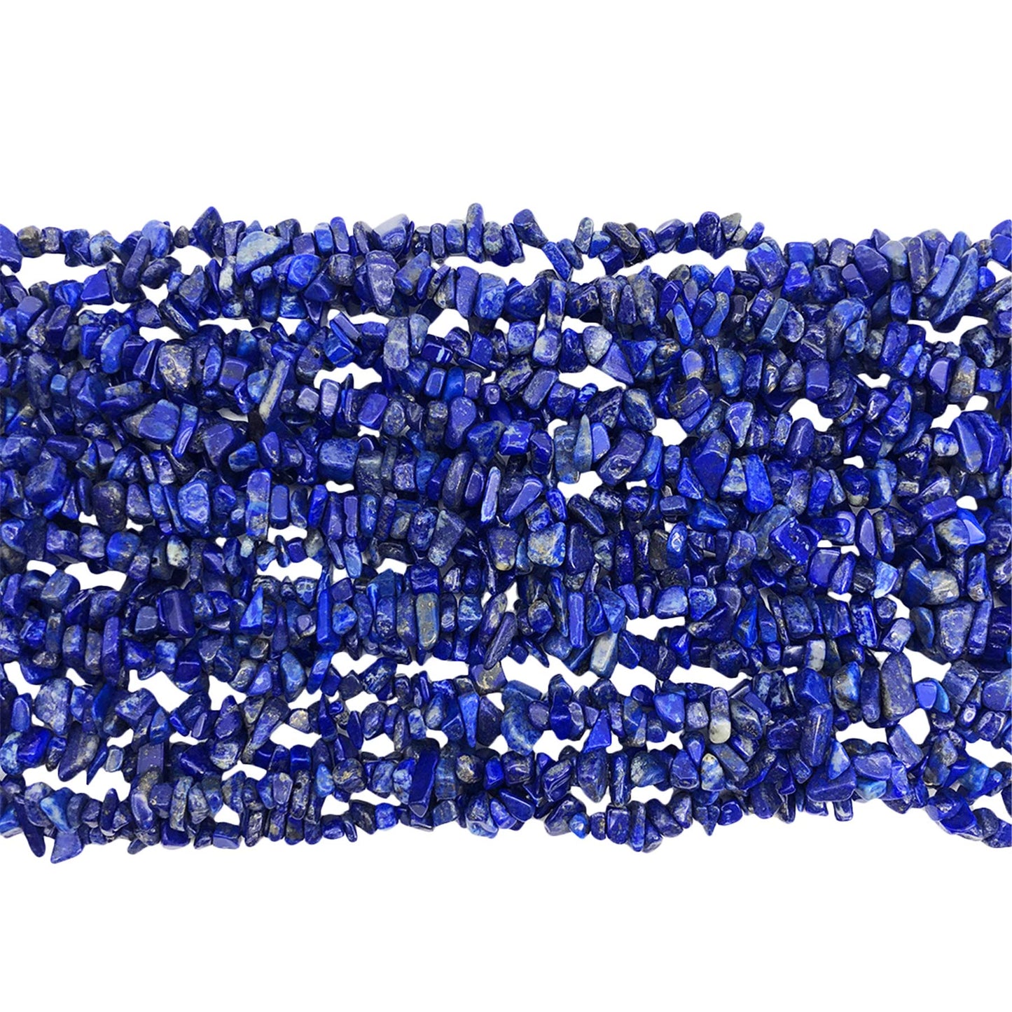 Fekuar 64" Irregular Tumbled Lapis Lazuli Chip Beads for Jewelry Making, Healing Crystal Drilled Loose Bead Strand DIY Craft Supplies, 5-8mm