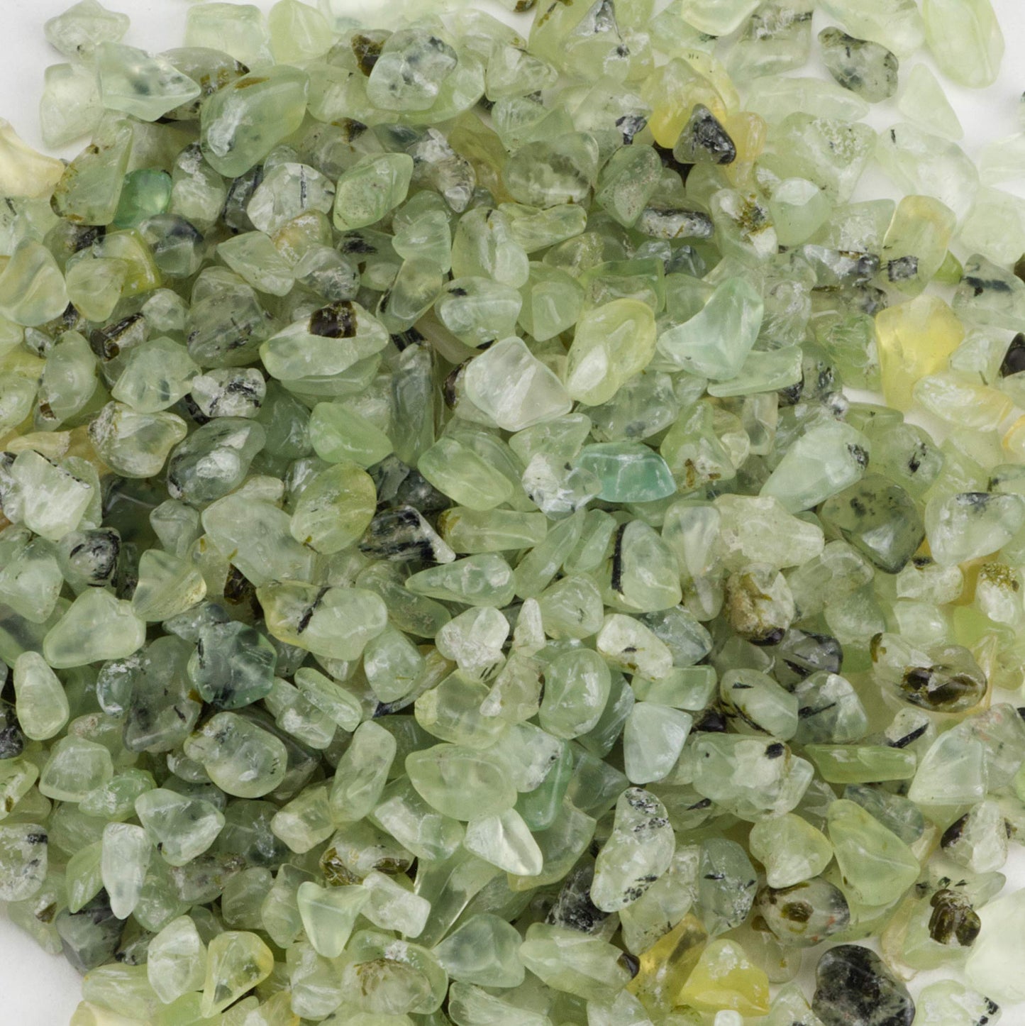 Cherry Tree Collection 1/2 Pound Polished Tumbled Gemstone Chips, Pebbles, Crystal Chips Bulk for Jewelry Making, Healing, Plants, Succulents, Aquariums, Decoration, Chakra (Prehnite)