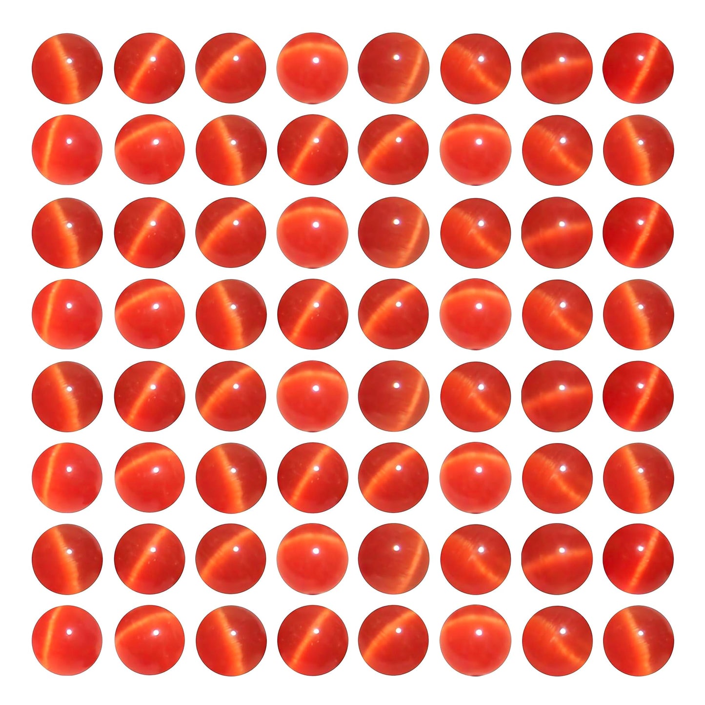 MJDCB 60pcs Red Cat Eye Stone Beads 6mm Round Crystal Loose Bead for Jewelry Making DIY Bracelets Necklace Accessories