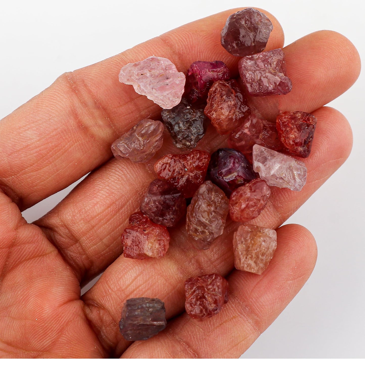 CRYSTALINES 100cts, Wholesale Natural Multi Spinel Gemstone, Untreated Rough Stone, Bulk Loose Supplies-DIY Crafts Jewelry Making, Chakra Healing Crystals, August Birthstone, Gem Collection, 18-20pcs